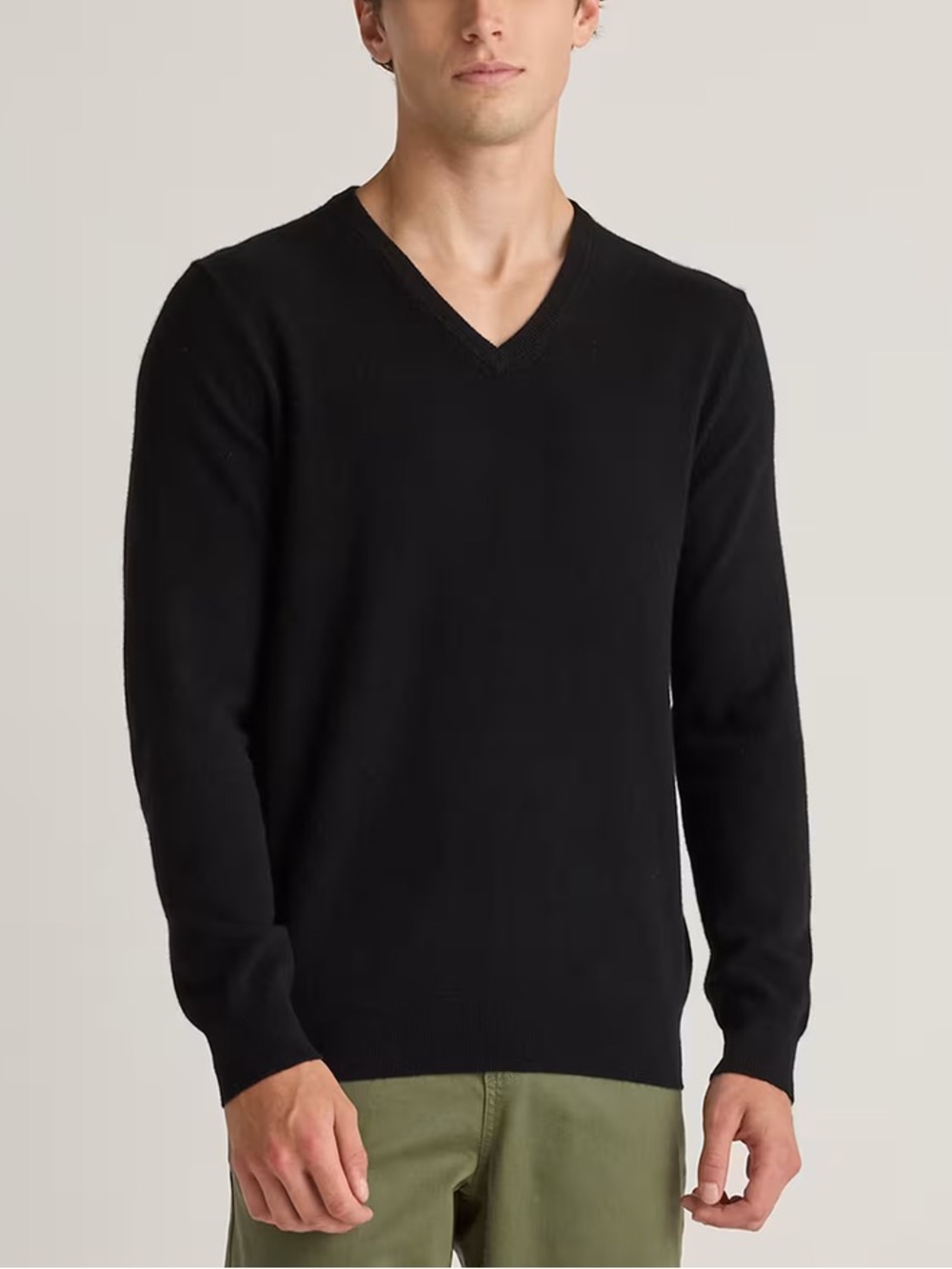 Men's XL Brooks Brothers Supima Cotton Black V-neck Sweater Pullover V9